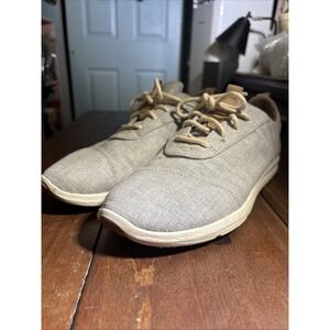 Tom's Woman's Sz 9.5 Gray Linen Sneakers.